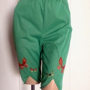 VTG 1960s Green Vanity Fair Bloomers w Butterflies Sz S M